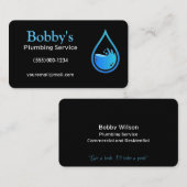 Carte De Visite Service de plomberie de l'entrepreneur Conception  (Devant / Derrière)