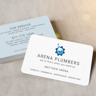 Carte De Visite Service de plomberie des entrepreneurs modernes