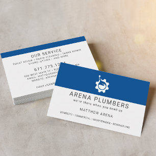 Carte De Visite Service de plomberie des entrepreneurs modernes