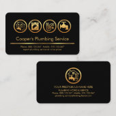 Carte De Visite Service de plomberie élégant Icônes (Devant / Derrière)