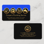 Carte De Visite Service de plomberie élégant Icônes de plomberie (Devant / Derrière)