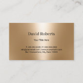 Carte De Visite Service de plomberie Gold Water Drop Logo Plumber (Dos)