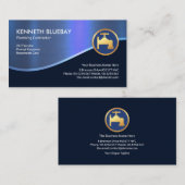 Carte De Visite Service de plomberie Luminescent Blue Wave (Devant / Derrière)