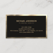 Carte de visite Service de plomberie Luxe Noir Or (Dos)