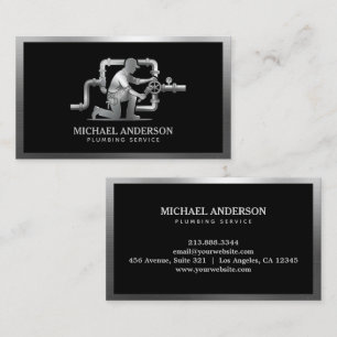Carte De Visite Service de plomberie luxe professionnel argent noi