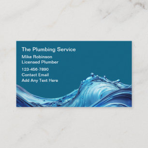 Carte De Visite Service de plomberie Modern Water Splash
