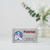 Carte De Visite Service de plomberie Patriot Entrepreneur Chrome D (Debout devant)
