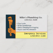 Carte De Visite Service de plomberie personnalisé Professionnel (Devant)