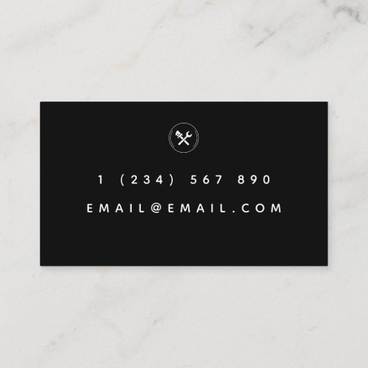 Carte De Visite Service de plomberie Poignée de plomberie noir et (Dos)