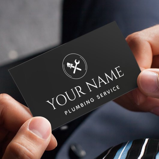 Carte De Visite Service de plomberie Poignée de plomberie noir et
