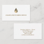 Carte De Visite Service de plomberie professionnel Gold Water Driv (Devant / Derrière)