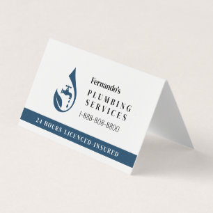 Carte De Visite Service de Plomberie Professionnel Logo Goutte d'E