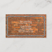 Carte De Visite Service de plomberie Réparation de briques rouges  (Dos)