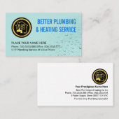 Carte De Visite Service de plomberie Simple Waterdrops (Devant / Derrière)