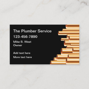 Carte De Visite Service de plomberie thème tuyaux en cuivre
