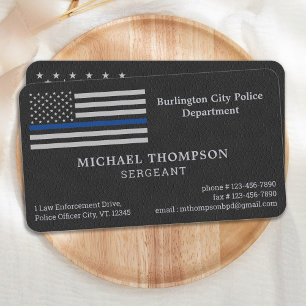 Carte De Visite Service de police de première classe Faux Leather 