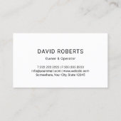 Carte De Visite Service de pompage des réservoirs septiques Noir e (Dos)