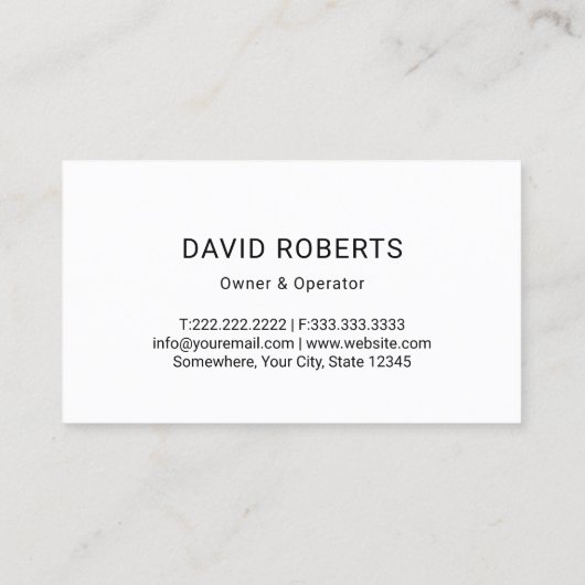 Carte De Visite Service de pompage des réservoirs septiques Noir e (Dos)