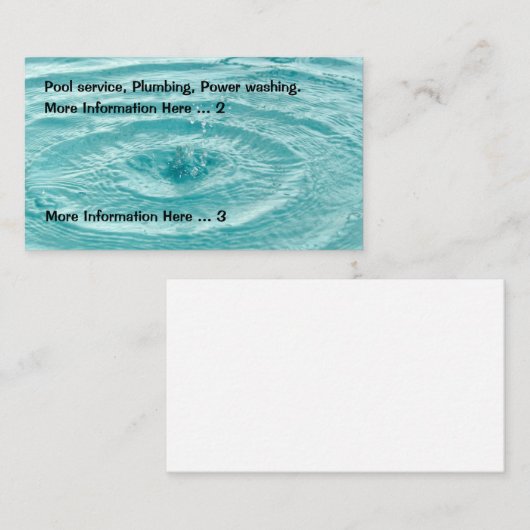 Carte De Visite Service de pool de pompage (Devant / Derrière)