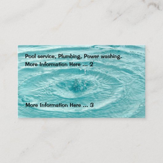 Carte De Visite Service de pool de pompage (Devant)