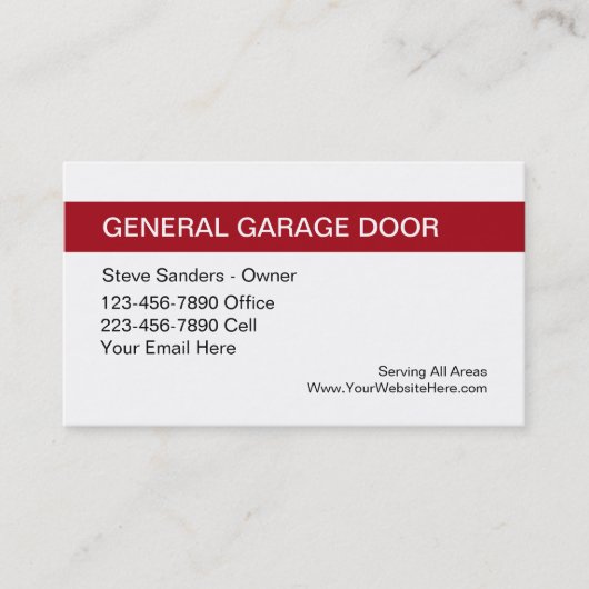 Carte De Visite Service de porte de garage (Devant)