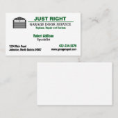Carte De Visite Service de porte de garage professionnel (Devant / Derrière)