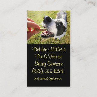 Carte De Visite Service de pose de chien mignon et d'os pour anima