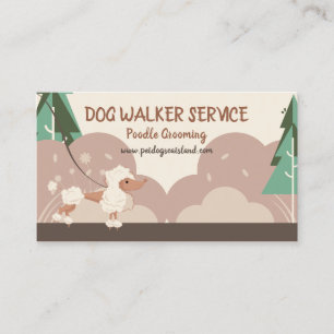 Carte De Visite Service de promenade de chien Collier Caniche