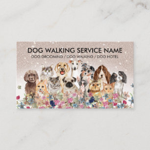 Carte De Visite Service de promenade de chien et de vérification d