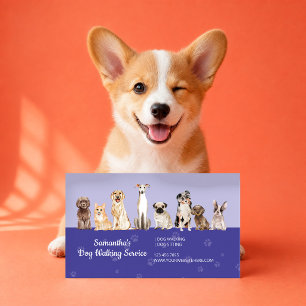 Carte De Visite Service de promenade de chiens en meute Groupe de