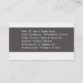 Carte De Visite Service de protection de la sécurité (Dos)