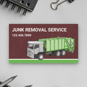 Carte De Visite Service de ramassage de déchets en cuir marron Cam