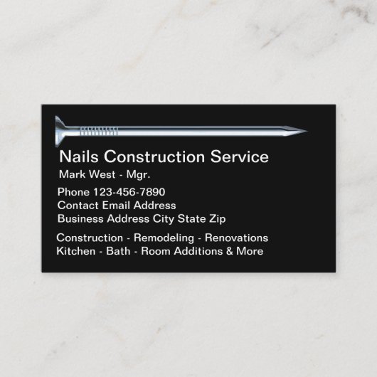 Carte De Visite Service de remontage de construction (Devant)