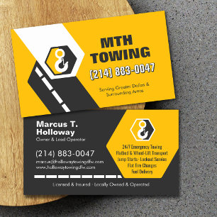 Carte De Visite Service de remorquage 24h/24 et 7j/7 Assistance ro