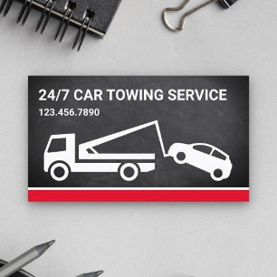 Carte De Visite Service de remorquage automobile avec tableau noir
