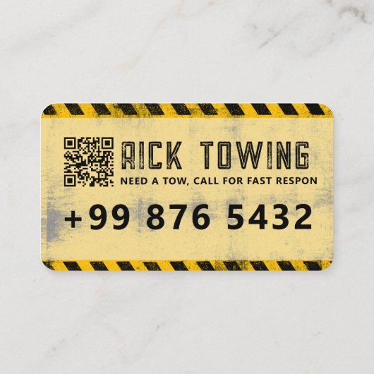 Carte De Visite Service de remorquage moderne | jaune (Dos)