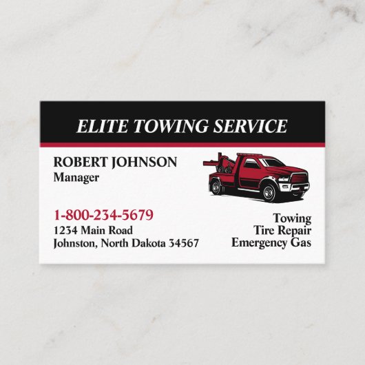 Carte De Visite Service de remorquage professionnel (Devant)