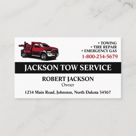 Carte De Visite Service de remorquage professionnel (Devant)