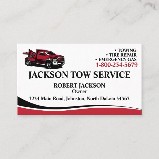 Carte De Visite Service de remorquage professionnel (Devant)