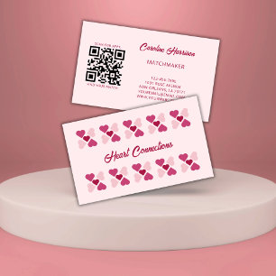 Carte De Visite Service de Rencontre des Matchmaker Red Pink Heart