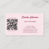 Carte De Visite Service de Rencontre des Matchmaker Red Pink Heart (Dos)