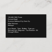 Carte De Visite Service de réparation automobile simple et classiq (Dos)