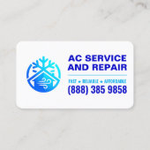 Carte De Visite Service de réparation d'installation de climatisat (Devant)