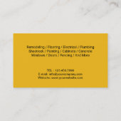 Carte De Visite Service de réparation et d'entretien de Handyman M (Dos)