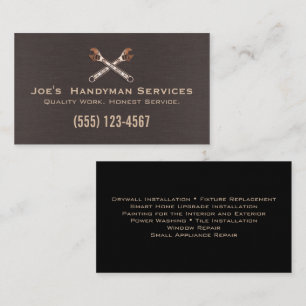 Carte De Visite Service de réparation Handyman Home Improvement