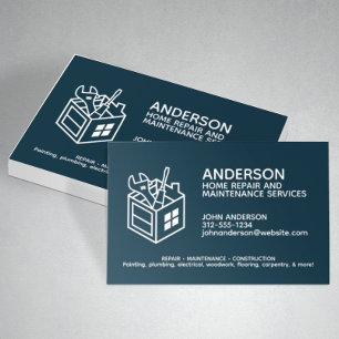 Carte De Visite Service de réparation résidentielle moderne Marine