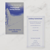 Carte De Visite Service de repassage bleu moderne (Devant / Derrière)
