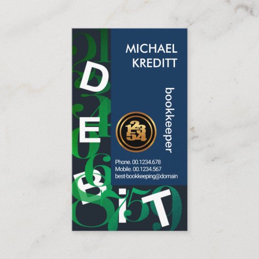 Carte De Visite Service de réservation de lettres de débit pour nu (Devant)