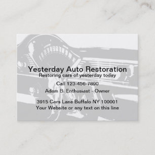 Carte De Visite Service de Restauration Automobile