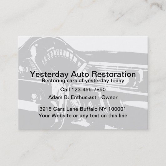 Carte De Visite Service de Restauration Automobile (Devant)